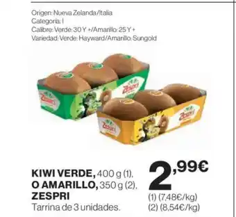 El Corte Inglés ZESPRI Kiwi verde o amarillo oferta