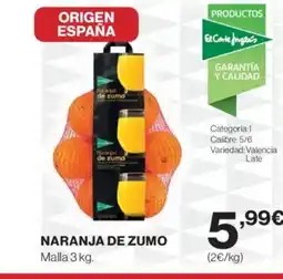 El Corte Inglés Naranja de zumo oferta