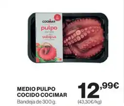 El Corte Inglés COCIMAR Medio pulpo cocido oferta