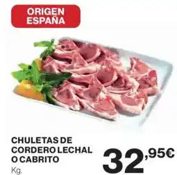 El Corte Inglés Chuletas de cordero lechal ocabrito oferta