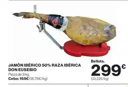 El Corte Inglés DON EUSEBIO Jamón ibérico 50% raza ibérica oferta