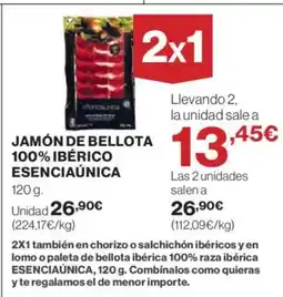 El Corte Inglés Jamón de bellota 100% ibérico esenciaúnica oferta