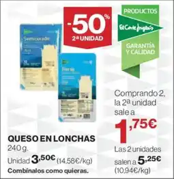 El Corte Inglés Queso en lonchas oferta