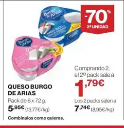 El Corte Inglés BURGO DE ARIAS Queso oferta