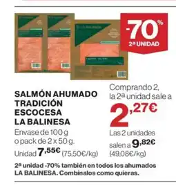 El Corte Inglés Salmón ahumado tradición escocesa la balinesa oferta
