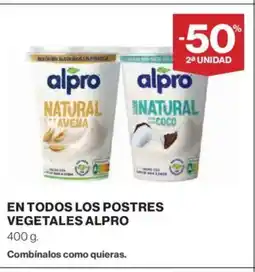 El Corte Inglés ALPRO En todos los postres vegetales oferta