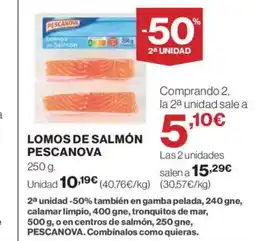 El Corte Inglés PESCANOVA Lomos de salmón oferta