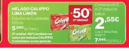 El Corte Inglés Helado calippo lima limón oferta