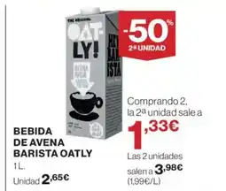 El Corte Inglés OATLY Bebida de avena barista oferta