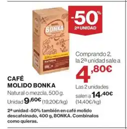 El Corte Inglés BONKA Café molido oferta