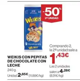 El Corte Inglés WEIKIS Con pepitas de chocolate con leche oferta
