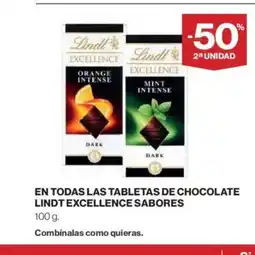El Corte Inglés En todas las tabletas de chocolate lindt excellence sabores oferta