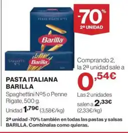 El Corte Inglés BARILLA Pasta italiana oferta