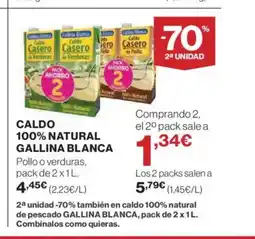 El Corte Inglés GALLINA BLANCA Caldo 100% natural oferta