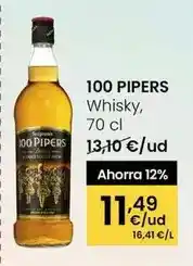 Eroski 100 pipers - whisky oferta