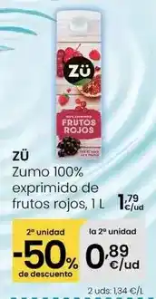 Eroski Zü - zumo 100% exprimido de frutos rojos oferta