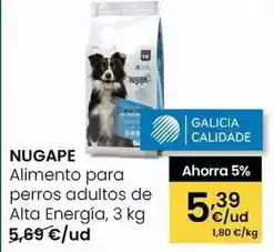 Eroski Nugape - alimento para perros adultos de alta energia oferta