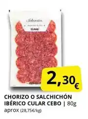 Supermercados MAS Mas - chorizo o salchichon iberico cular cebo oferta