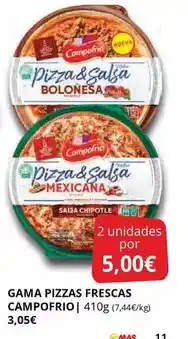 Supermercados MAS Campofrío - pizzas frescas oferta