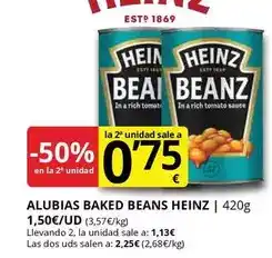 Supermercados MAS Heinz - alubias baked beans oferta
