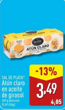 ALDI SAL DE PLATA Atún claro en aceite de girasol oferta