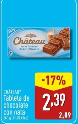 ALDI CHÂTEAU Tableta de chocolate con nata oferta