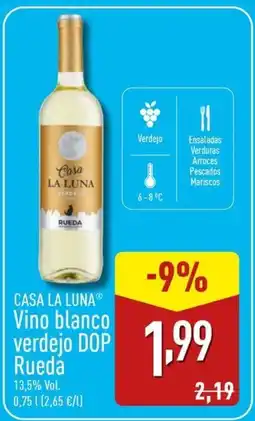 ALDI CASA LA LUNA Vino blanco verdejo DOP Rueda oferta