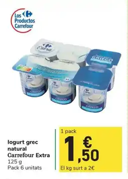 Carrefour Express logurt grec natural Carrefour Extra oferta