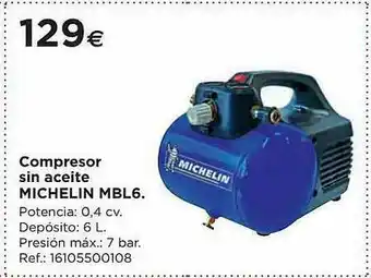 BriCor Compresor Sin Aceite Michelin Mbl6 oferta
