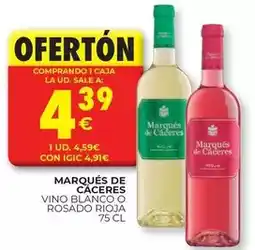 CashDiplo Marqués de cáceres - vino blanco o rosado rioja oferta