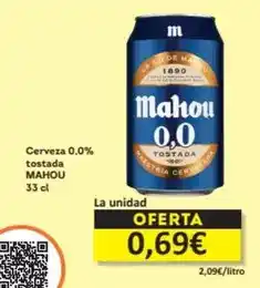 Economy Cash Mahou - cerveza 0.0% tostada oferta