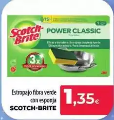 Scotch-brite - estropajo fibra verde con esponja