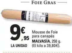E.Leclerc Malvasia mousse de foie para canapés oferta