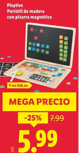 Lidl Playtive Portátil de madera con pizarra magnética oferta