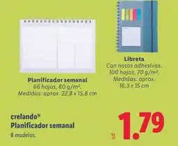 Lidl CRELANDO Planificador semanal oferta