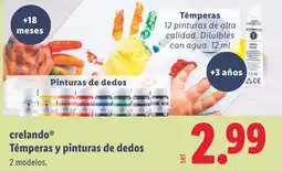 Lidl CRELANDO Témperas y pinturas de dedos oferta
