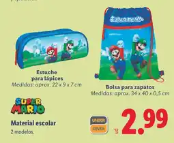 Lidl SUPER MARIO Material escolar oferta
