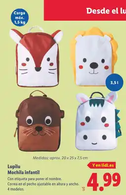 Lidl Lupilu Mochila infantil oferta