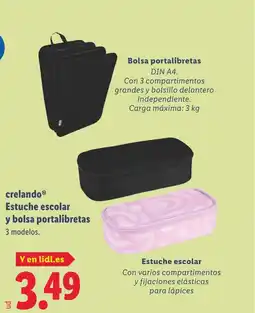 Lidl CRELANDO Estuche escolar y bolsa portalibretas oferta