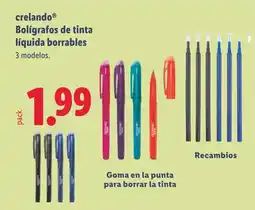 Lidl CRELANDO Bolígrafos de tinta líquida borrables oferta