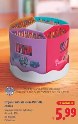 Lidl Organizador de mesa Patrulla canina oferta