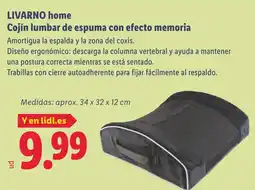 Lidl LIVARNO HOME Cojín lumbar de espuma con efecto memoria oferta