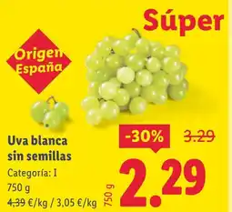 Lidl Uva blanca sin semillas oferta