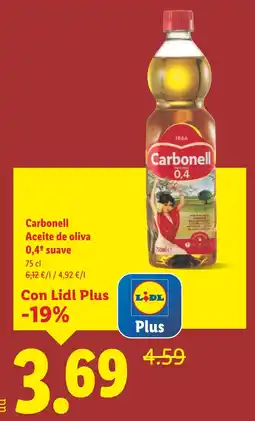 Lidl CARBONELL Aceite de oliva 0,4° suave oferta