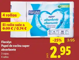 Lidl FLORALYS Papel de cocina super oferta