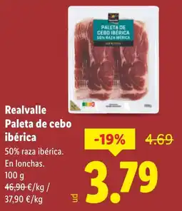 Lidl REALVALLE Paleta de cebo ibérica oferta