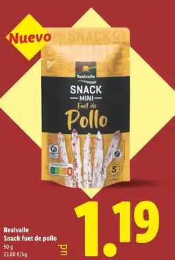 Lidl REALVALLE Snack fuet de pollo oferta