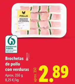 Lidl Brochetas de pollo con verduras oferta