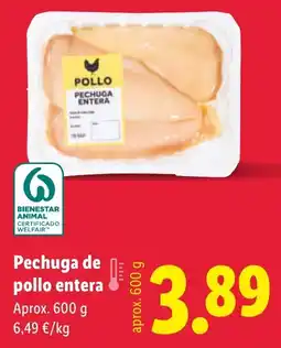 Lidl Pechuga de pollo entera oferta