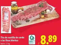 Lidl Tira de costilla de cerdo a las finas hierbas oferta
